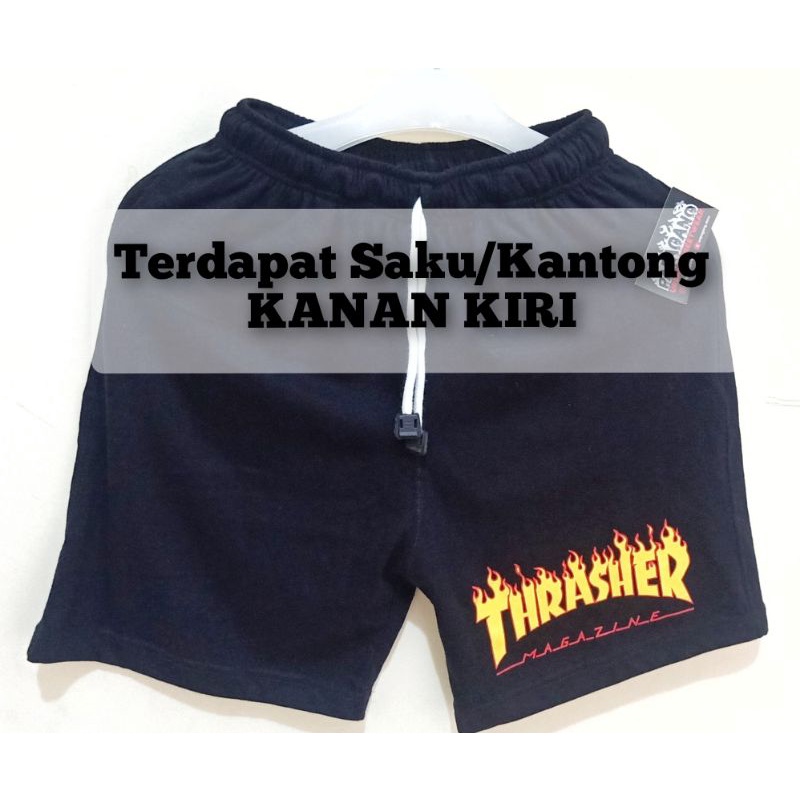 Celana Pendek Pria Hitam Boxer Thrasher Hitam Kantong Boxer Celana Thrasher Boxer Pria Boxer Hitam C