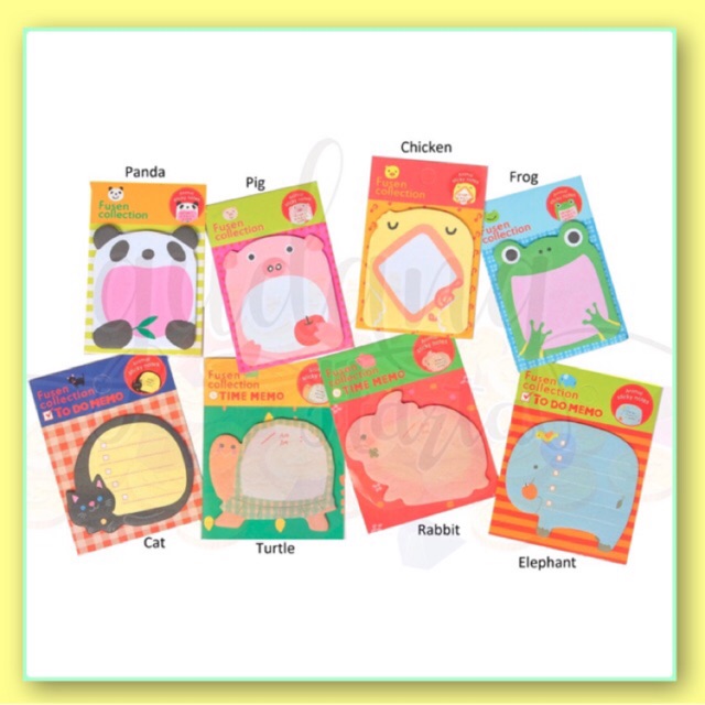 

STICKY NOTE LUCU KECIL BINATANG AYAM KELINCI GAJAH PANDA BABI KODOK MEMO STICKY NOTES UNIK