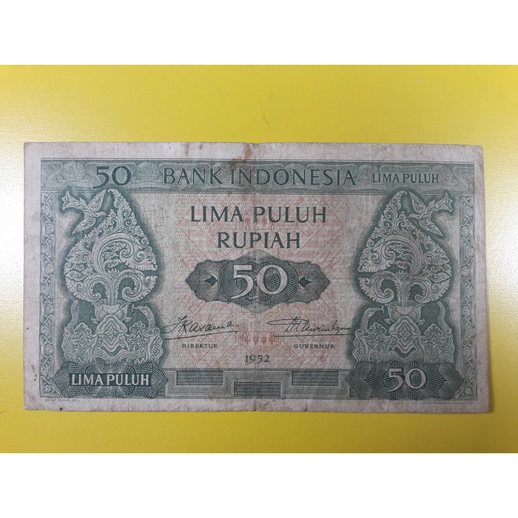 Uang Kuno Indonesia 50 Rupiah Tahun 1952 F