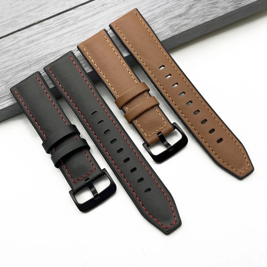 TALI JAM STRAP XIAOMI MI WATCH 46MM MODEL KULIT LEATHER RUBBER 22MM