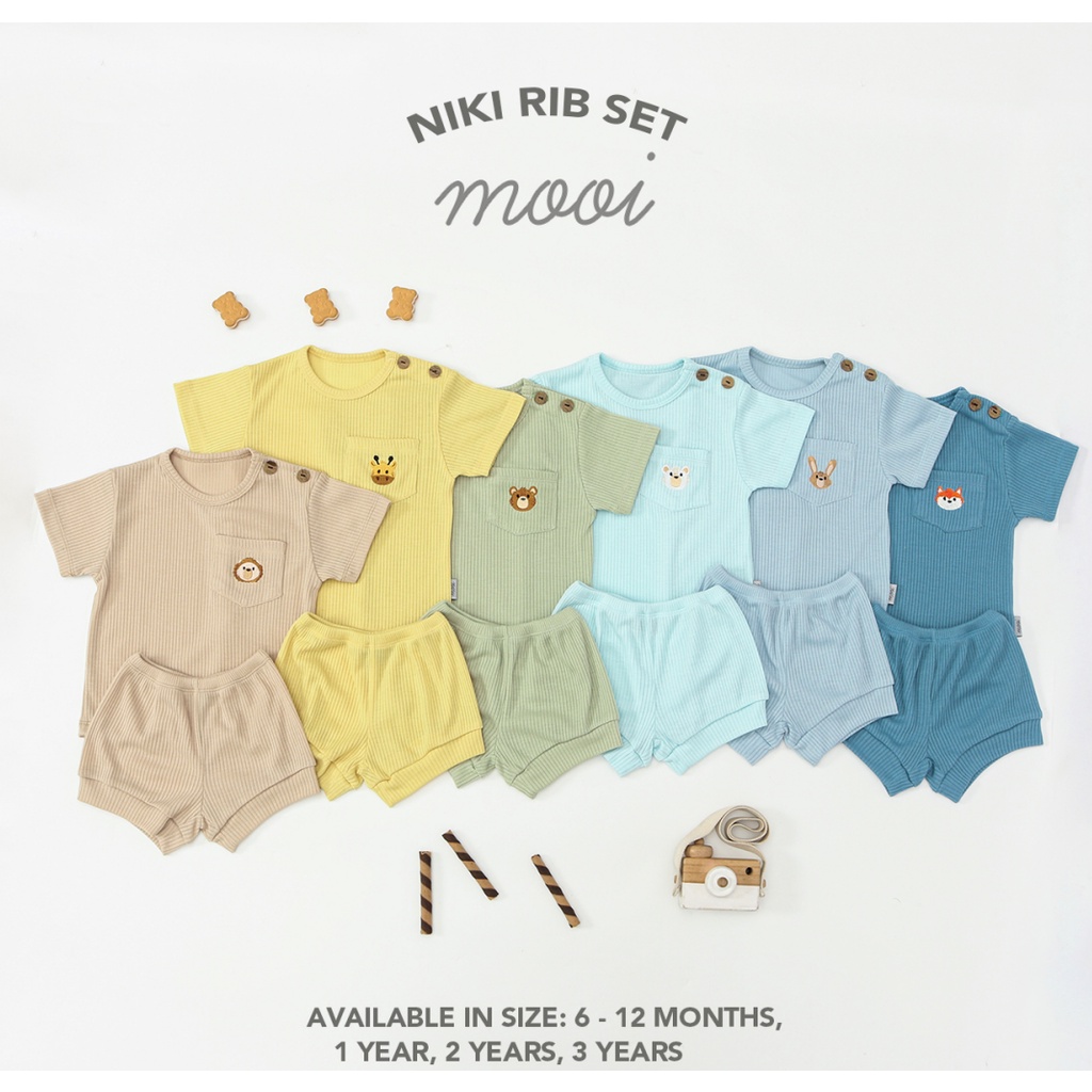 Mooi Setelan Anak Unisex Niki Rib Set CBKS