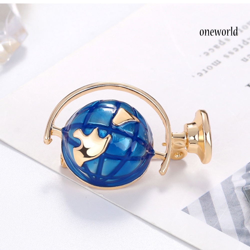 OW@ Fashion Unisex Terrestrial Globe Enamel Brooch Pin Badge Denim Jacket Decor