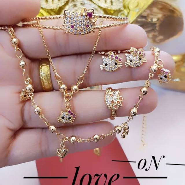 Xuping set perhiasan anak lapis emas 24k 0705