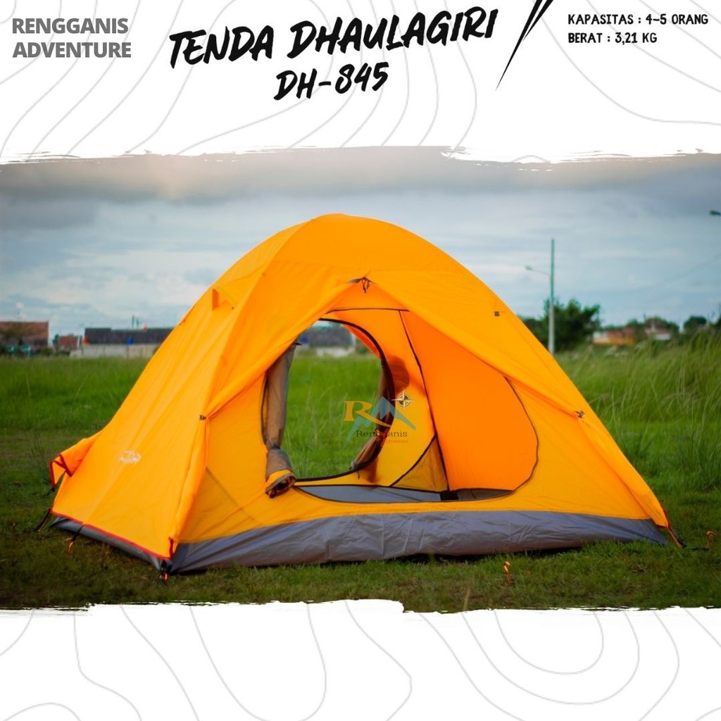 TENDA CAMPING DHAULAGIRI 845 KAP 4 ORANG DOME OUTDOOR HIKING GUNUNG