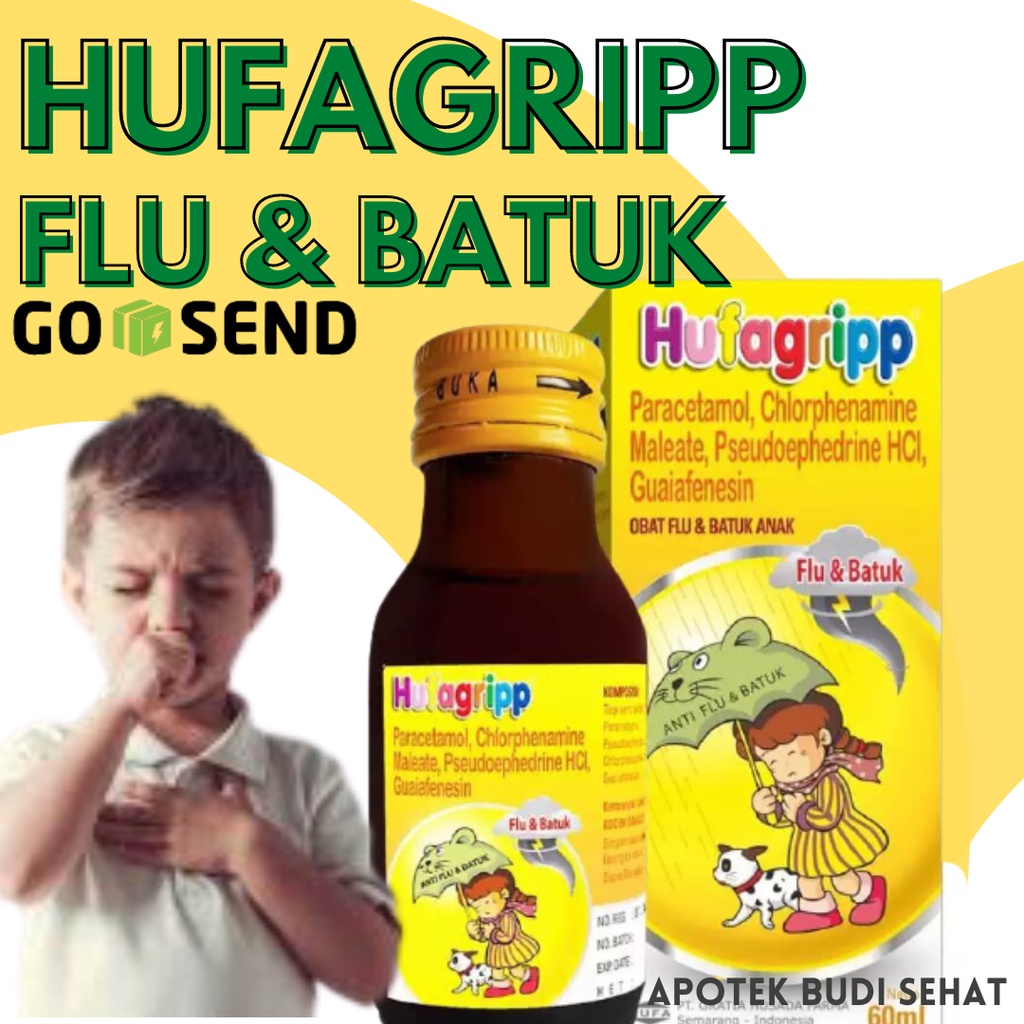 Hufagripp Kuning Obat Flu Batuk Anak Hufagrip Kuning 60 ml Obat Panas Obat Demam Obat Turun Panas An