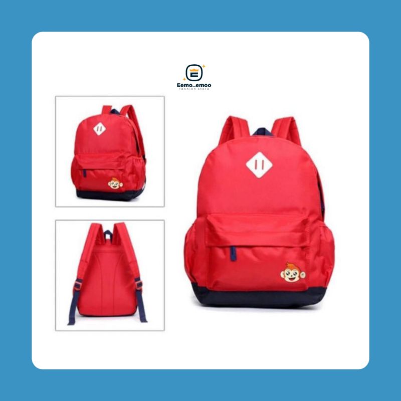 TAS RANSEL MONKEY ANAK SEKOLAH PAUD TK/SD LAKI-LAKI PEREMPUAN MOTIF LUCU KEKINIAN TAS ANAK MURAH EMOEMO