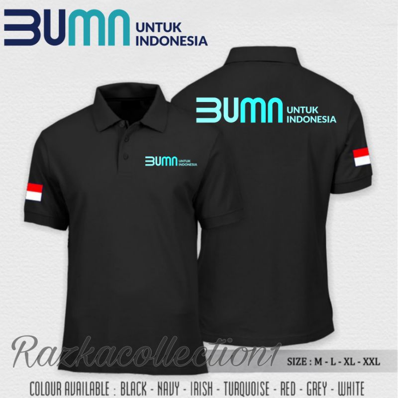 Polo Shirt BUMN Untuk Indonesia / Kaos BUMN / Baju Kaos Kerah Logo BUMN Untuk Indonesia