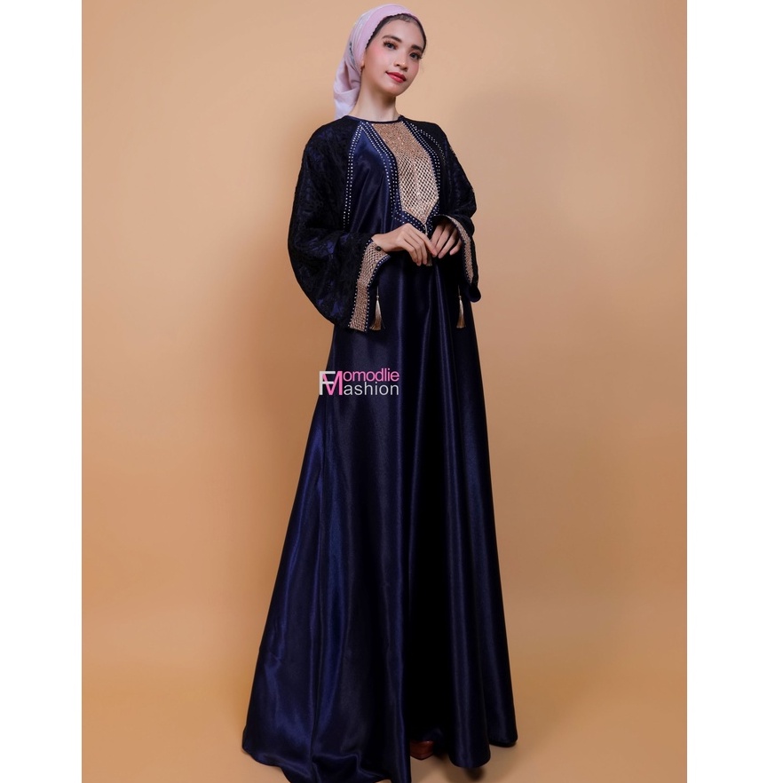 KAFTAN PESTA UNTUK LEBARAN, KAFTAN PREMIUM WARNA NAVY