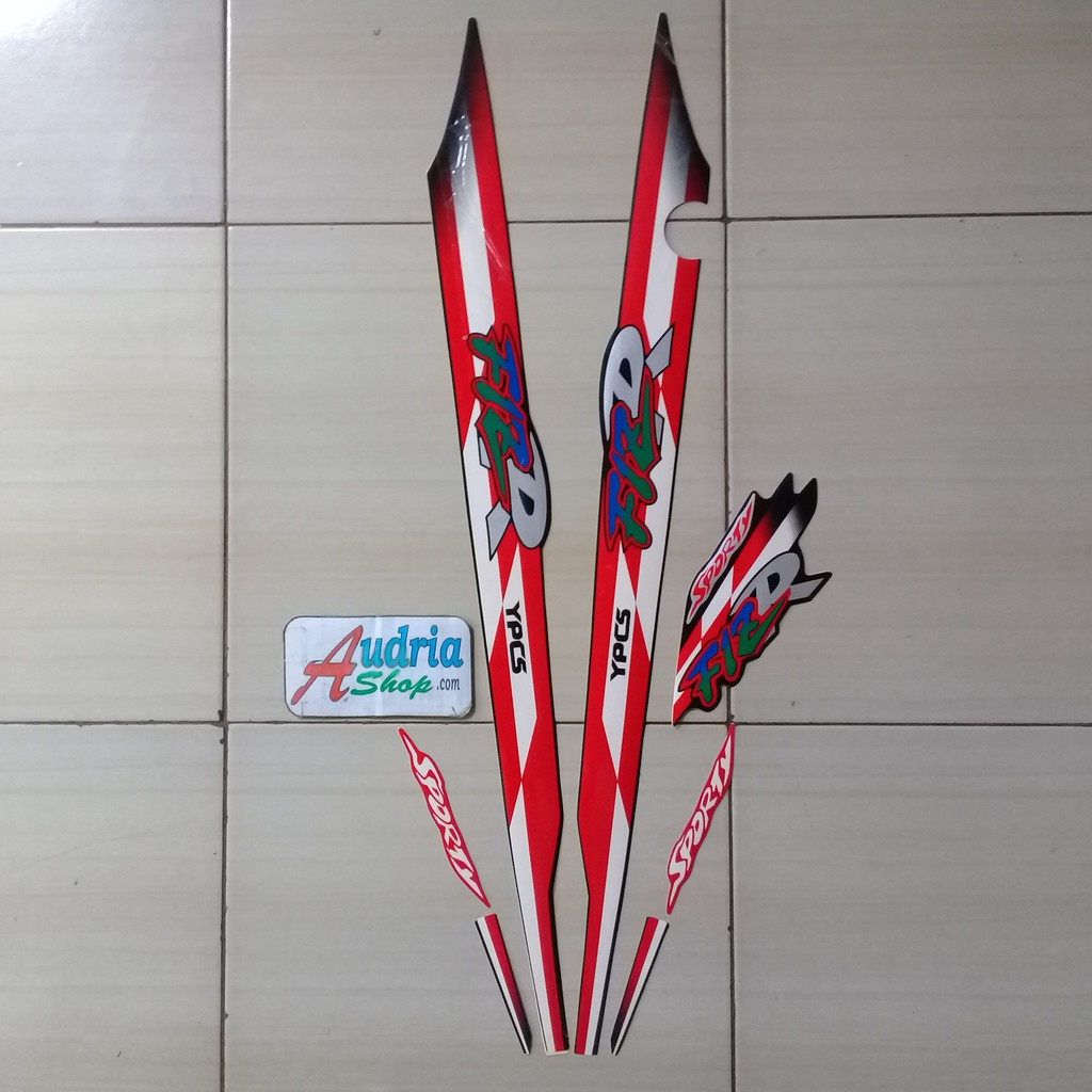 Stiker Striping Motor Yamaha F1zr 1997 Hitam-Merah