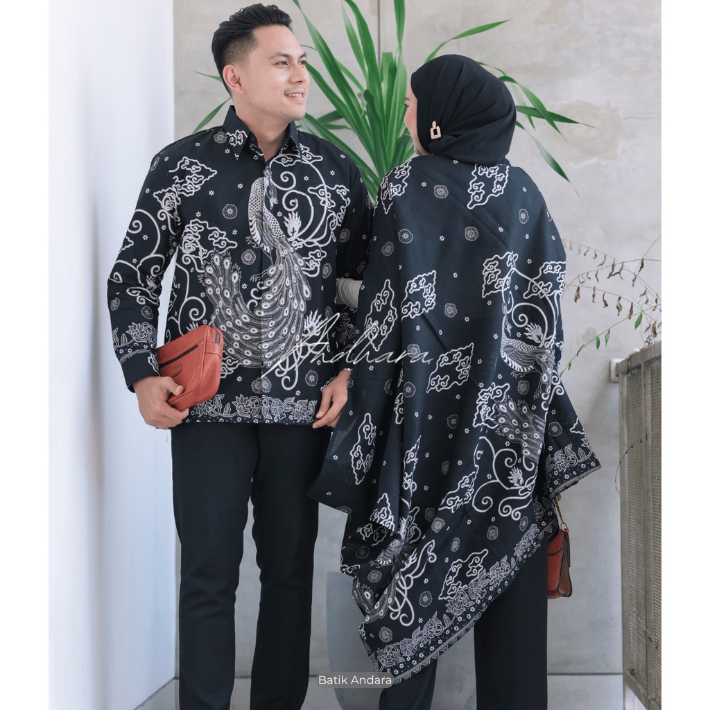 Batik Couple Modern Keluarga Set Kaftan Outfit Kondangan modern CPLMERAK ABU