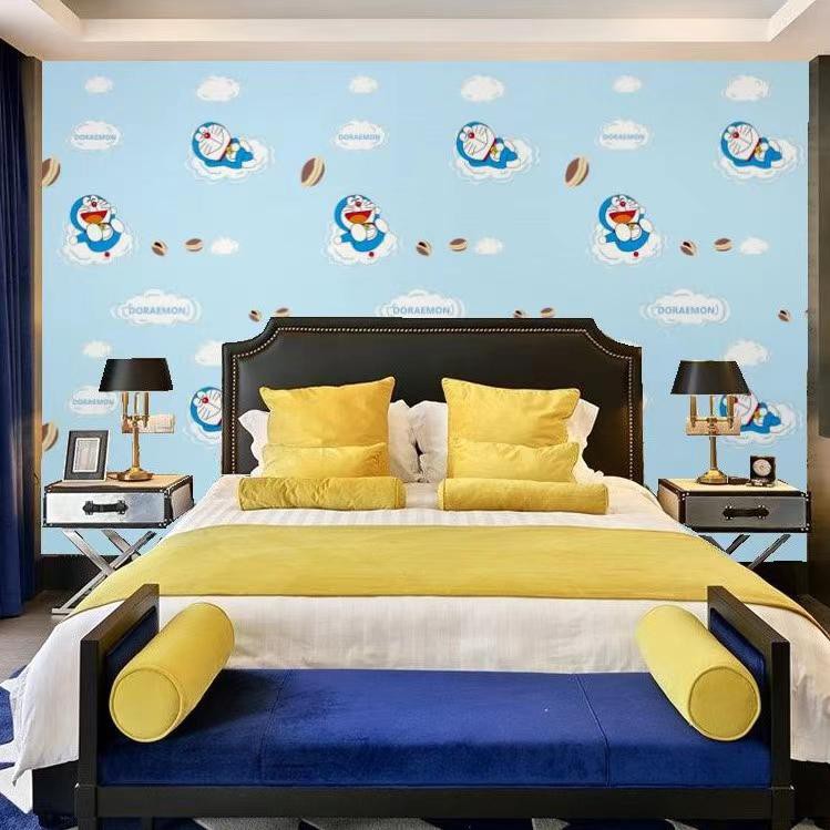 Wallpaper Sticker Dinding Motif Doraemon Awan Kinton Panjang 10M x Lebar 45cm