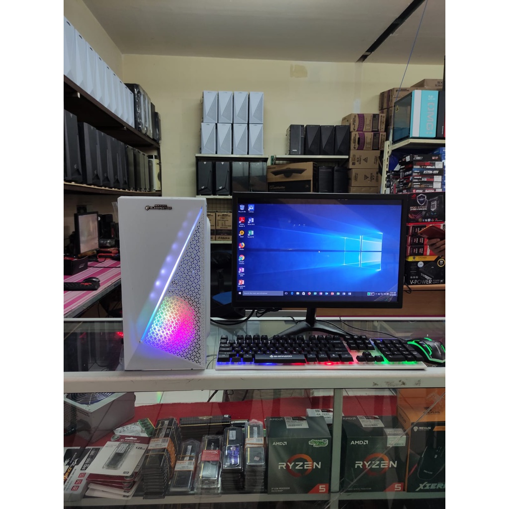 Promo 1 set Pc Rakitan AMD A8 7680 Ram 16gb Monitor LED 22IN