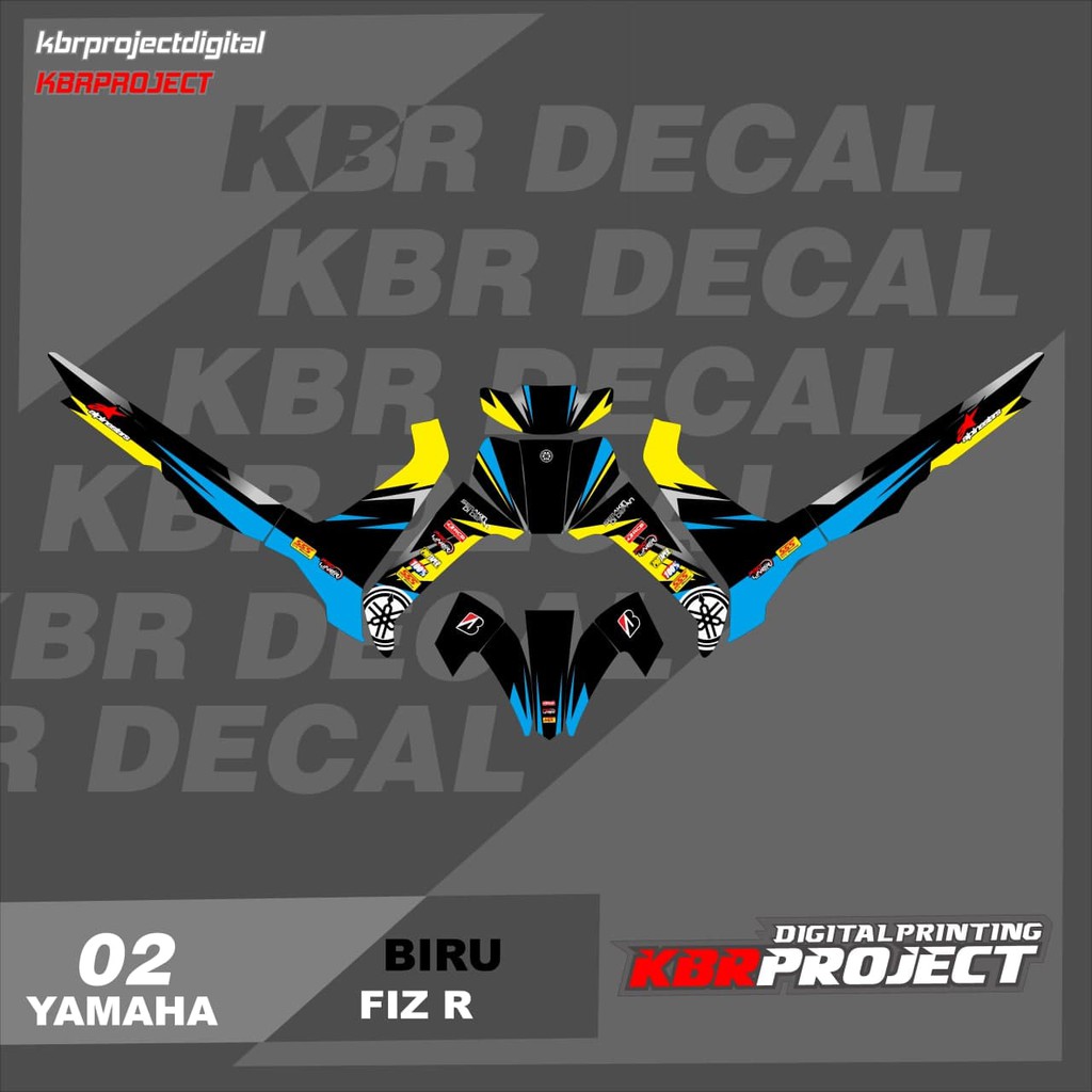 DECAL FIZ R STICKER VARIASI MOTIF GRAFIS DECAL MOTOR YAMAHA FIZ R 02 CUSTOM BEBAS BISA