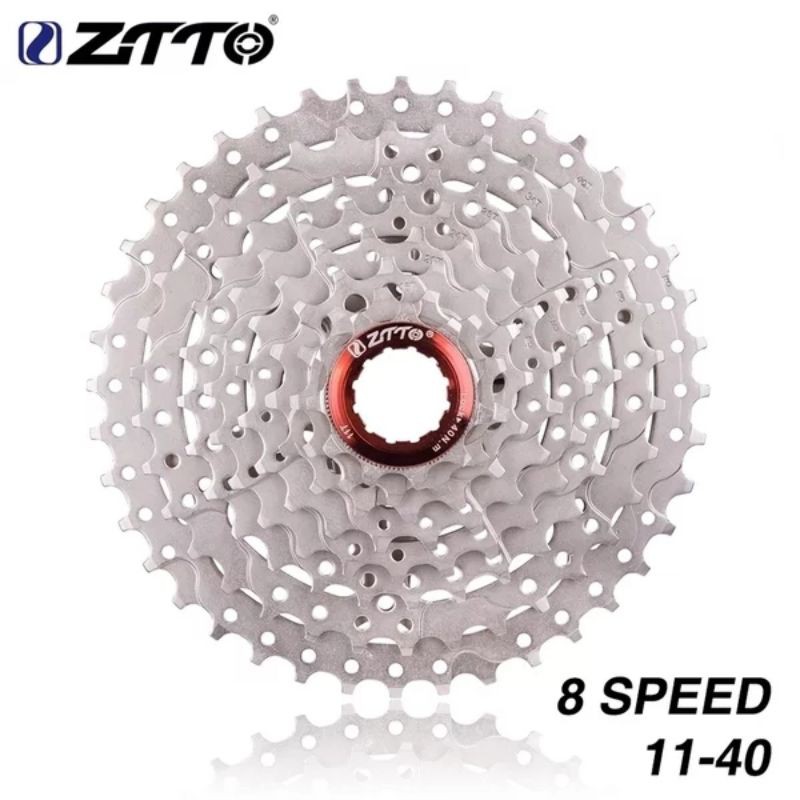 GIR SPROCKET CASSETTE ZTTO 8 SPEED UKURAN 11T - 40T ATAU 11 - 40 WARNA SILVER