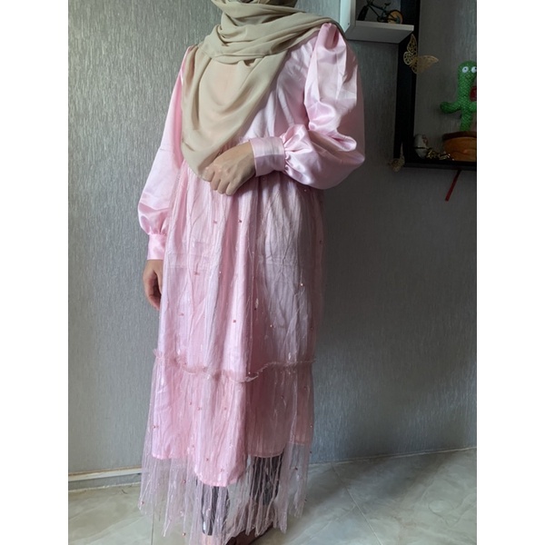 Gamis Kondangan Brukat Tile Pesta Muslim Lebaran