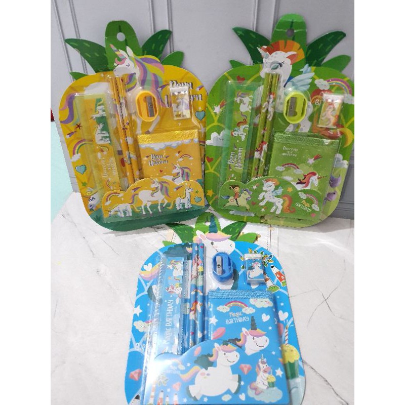 paket alat tulis/stationery set/study set ada dompet/NANAS-1