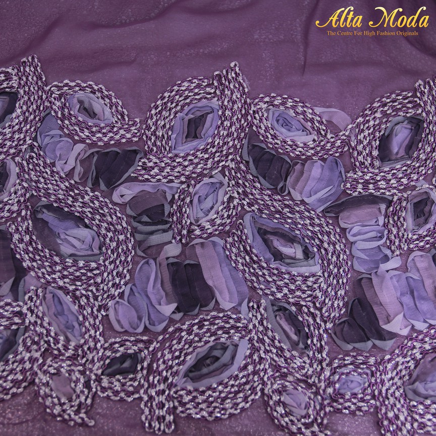 

Alta Moda Kain Chiffon Embroidery Floral Orchid (1M)