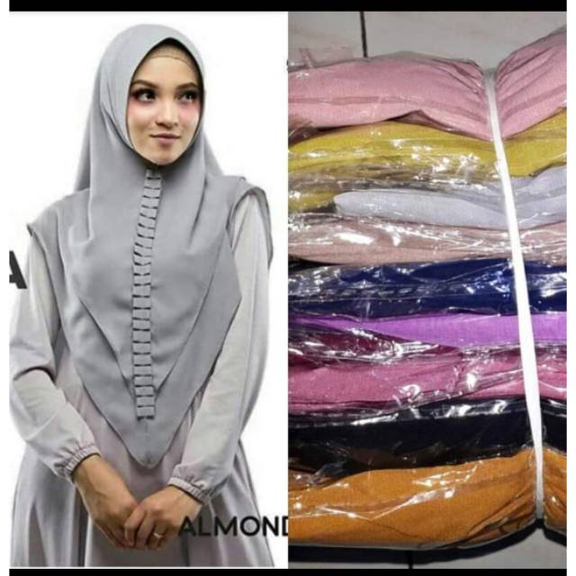 Jilbab /hijab /grosir jilbab murah /Khimar instan rempel 2layer
