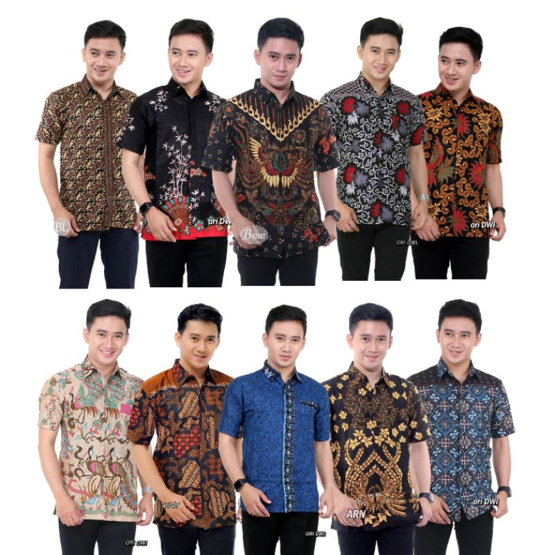 tey-17 Batik Pria ASJ SA HRB026 Kenongo Kemeja Tosca Pendek