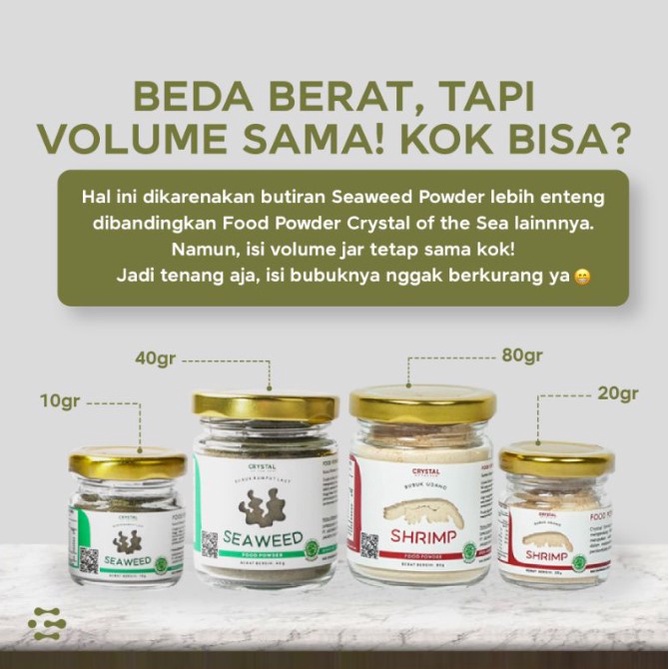 Crystal of the Sea Seaweed Food Powder 10g - Bubuk Rumput Laut - Kaldu