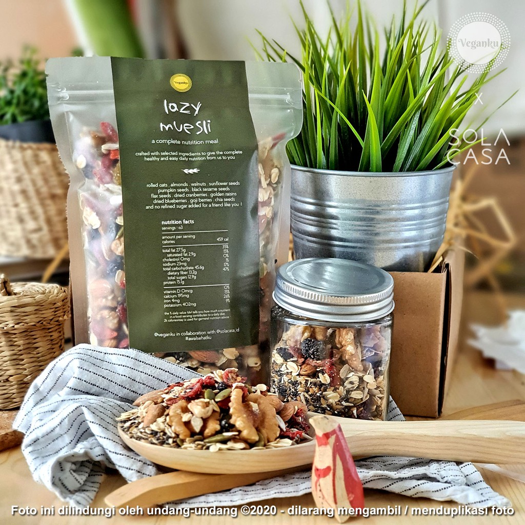 

Veganku x Solacasa - Lazy Muesli REFILL Premium Sehat Lengkap Mudah Mix Oats