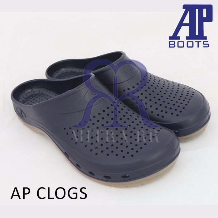 MitraRR AP Clogs Navy Hitam Cokelat AP Boots Sendal Pria Casual Anti Air Anti Slip