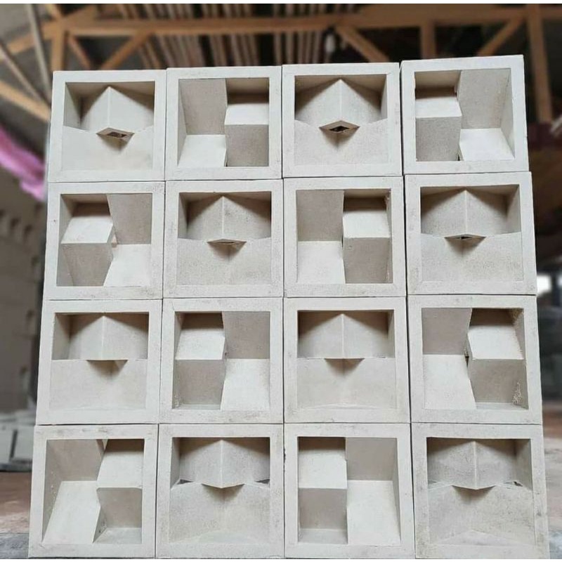 Roster beton putih abu² merah tikar (2muka)