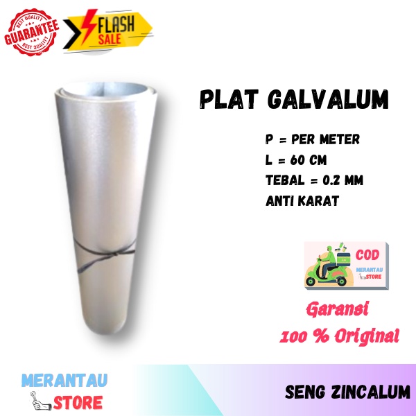 Jual Seng Plat Galvalum Per Meter Tebal 0,2 Mm Pelapis Pintu Gerobak ...