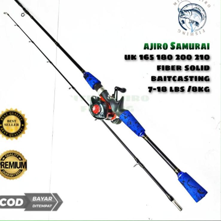 Big Sale.. satu set joran BC casting drag 10 kilo kaku fiber solid kuat murah ajiro BC casting samur