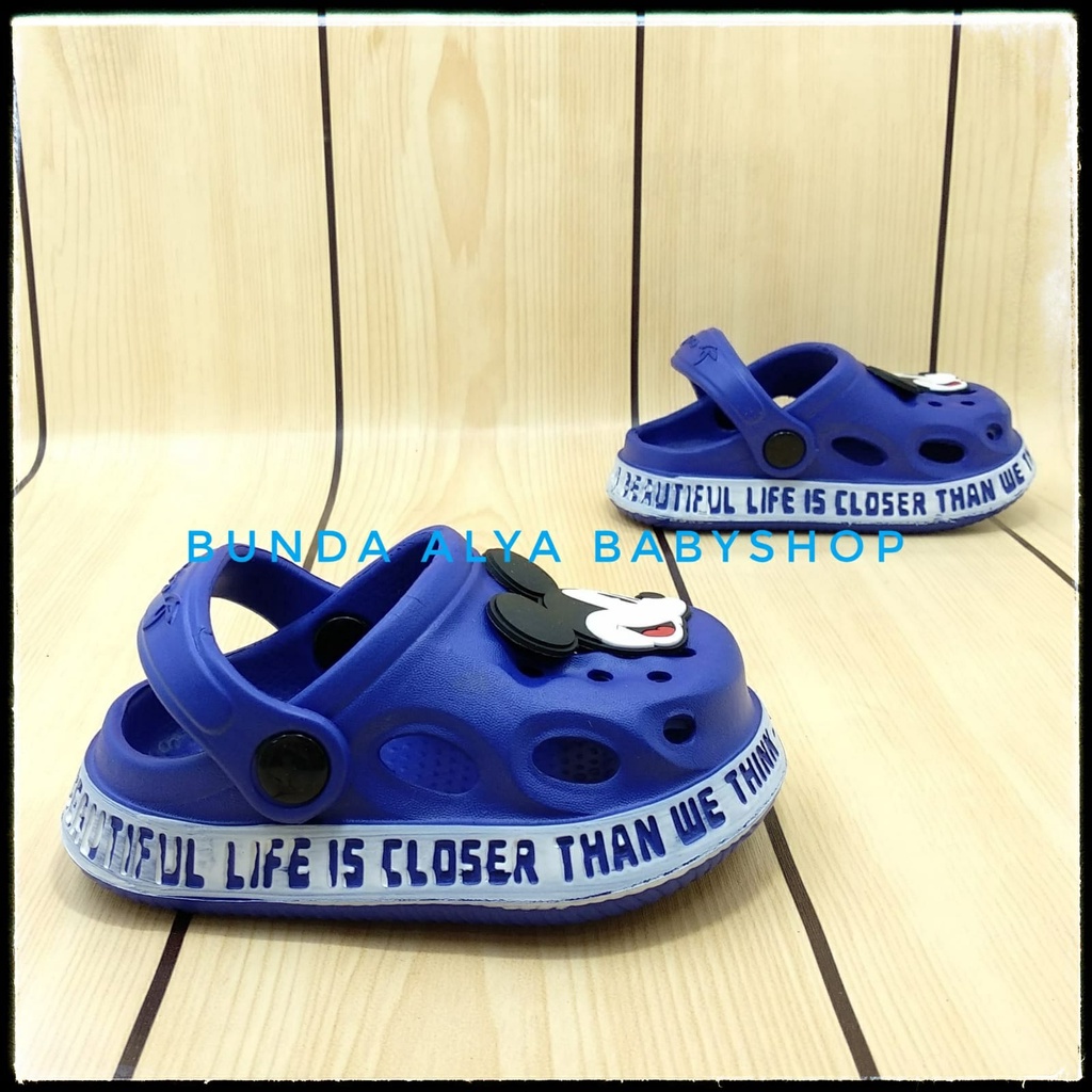 Sandal Anak Laki Laki Lentur Usia 6 Bulan 1 2 Tahun Lucu Elastis - Sendal Anak Cowok Karet UNGU Size 18 - 23 Anti Licin