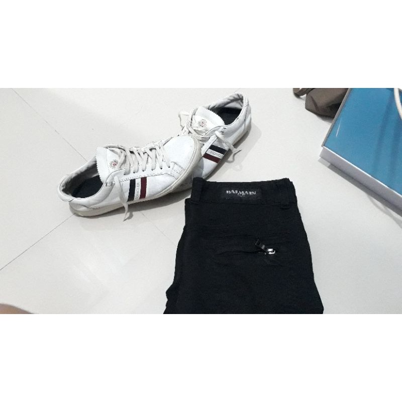 Paketan Asikk Sepatu Moncler dan Celana Bikers Balmain Paris