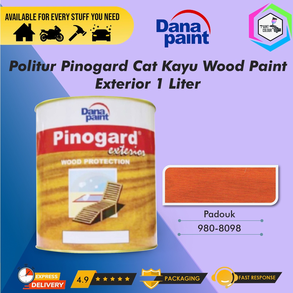 Politur Pinogard Cat Kayu Wood Paint Exterior 1 Liter - Padouk