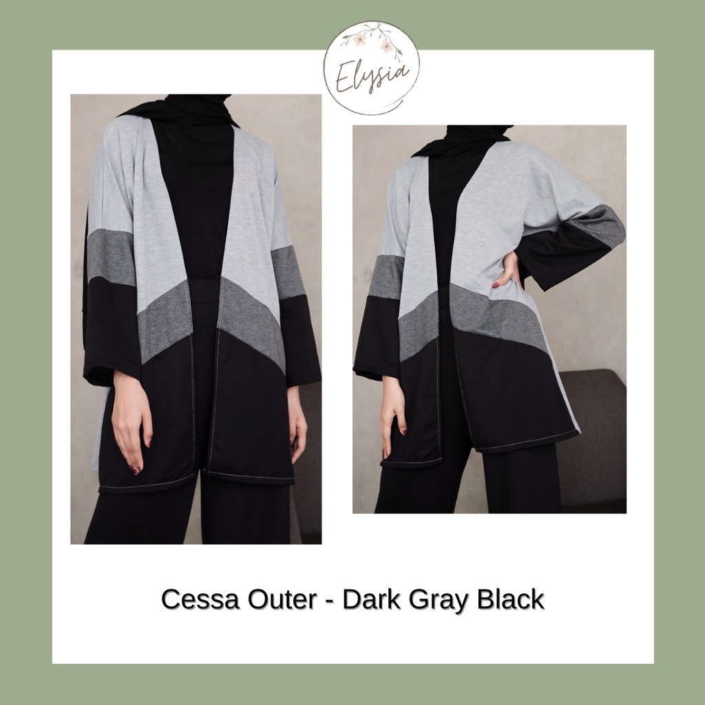 Cessa Outer Dark Gray Black - Outwear Fashion Cardigan