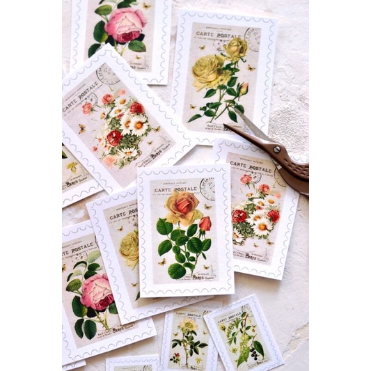 

Stickers Flower Stamps | Stiker Perangko bunga 32pcs #(026)