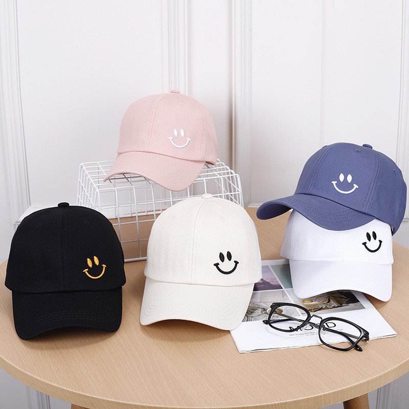 Topi Baseball Wanita Pria Murah Bordir Gaya  Model Smile Senyum Distro