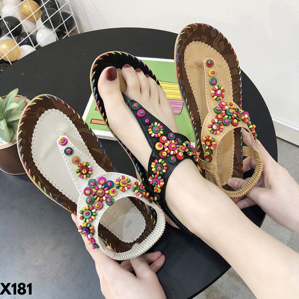 SANDAL WANITA MOTIF MANIK-MANIK CANTIK BANGET BAHAN CANVAS IMPORT 181