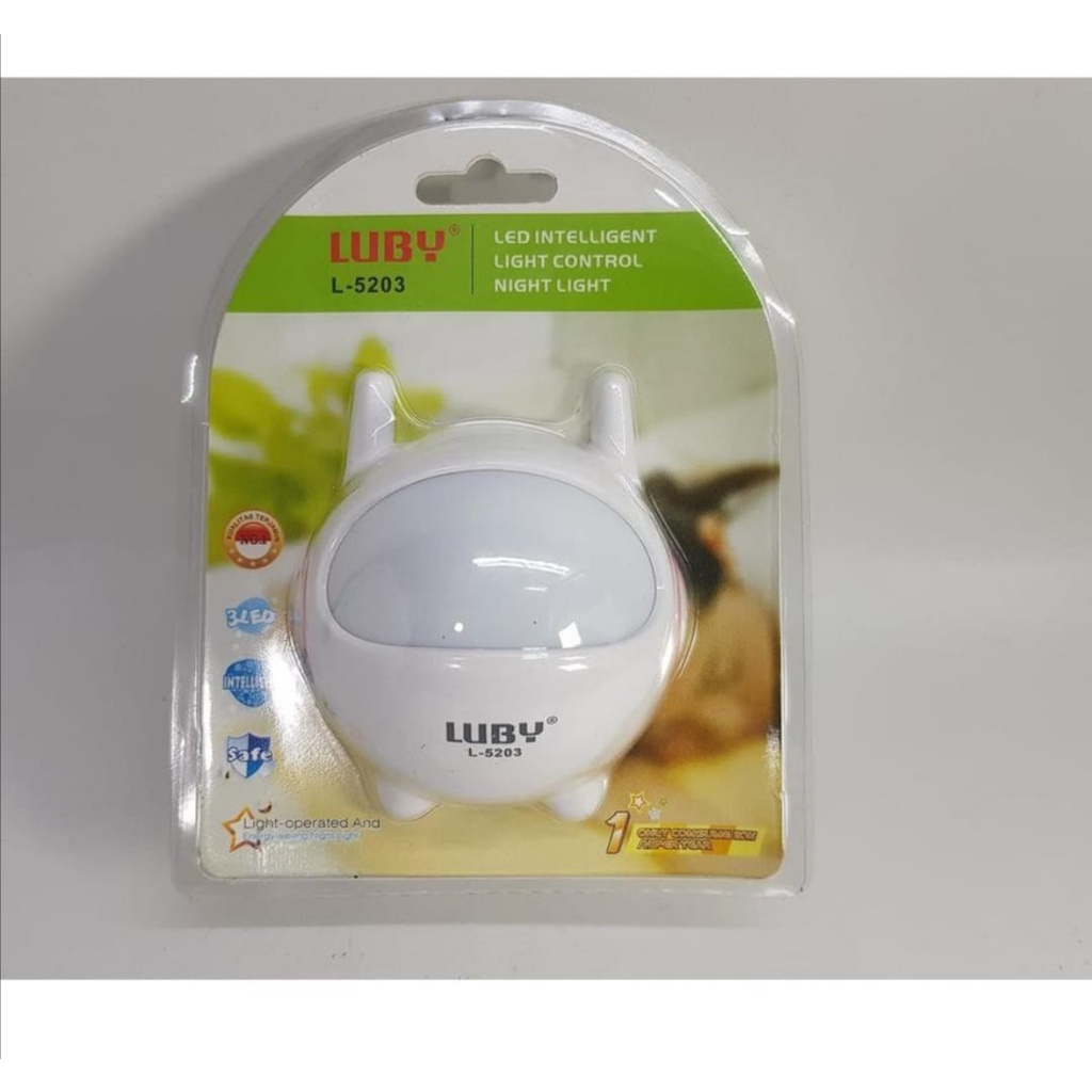 Lampu Tidur Sensor Cahaya Model ROBOT Merk Luby / Lampu Tidur