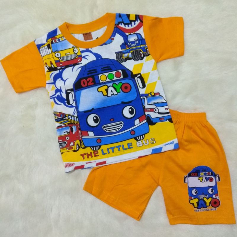 Baju Stelan Anak Laki 2-6 thn Motif Tayo