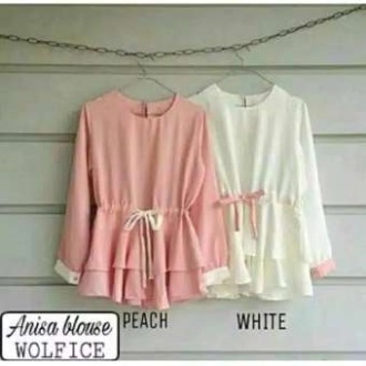 (COD) Daily Things Anisa Blouse Kantor Simple Basic Fit L