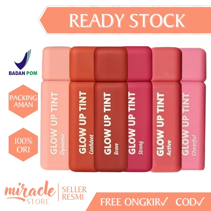 READY! RAECCA GLOW UP TINT LIPTINT BY RAECCA SHADE BRAVE CONFIDENT STRONG BPOM APPROVED