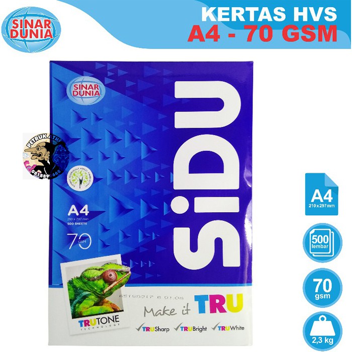 

[RIM] KERTAS HVS SINAR DUNIA SIDU A4 70 GRAM