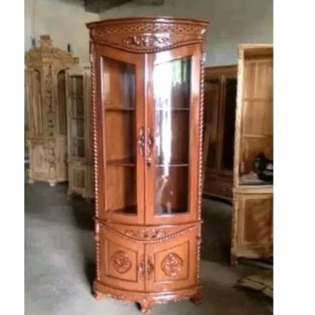 Lemari sudut jati furniture Jepara