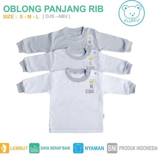 csz 03 KAOS OBLONG BAYI  LENGAN PANJANG RIB FLUFFY LEMBUT 