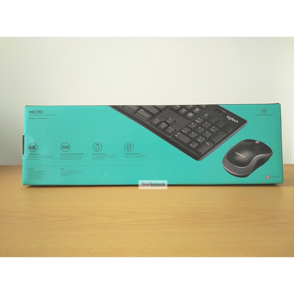 Logitech MK270R Wireless Combo - Keyboard Mouse Bundle MK270