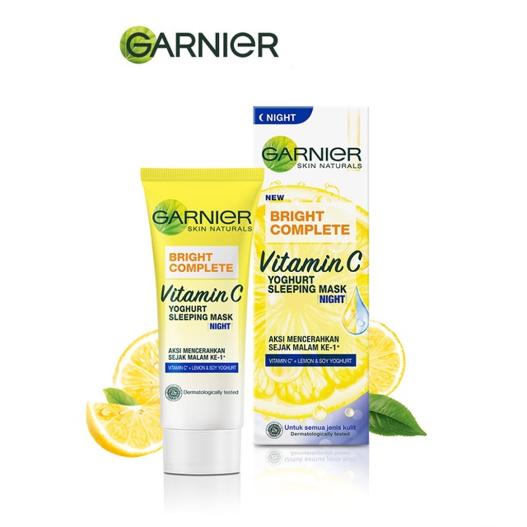 Garnier Bright Complete Vitamin C Serum Cream UV/ Garnier Bright Complete Vitamin C Serum Cream SPF 36+ / Garnier Bright Complete Vitamin C Yoghurt Sleeping Mask Night