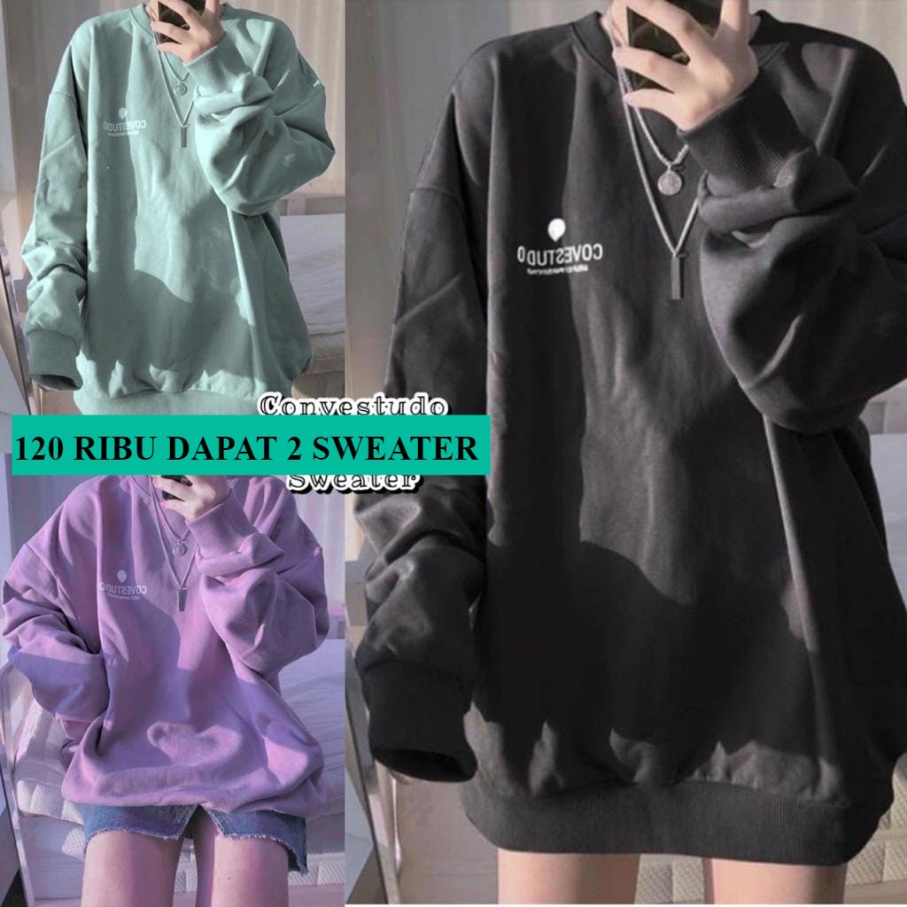 Sweater Oversize Convestudo (LD 116, P 65) / Sweater Wanita / Sweater Oversize Wanita / Sweater Wani