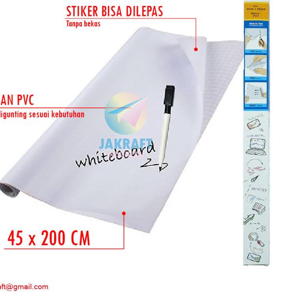 

✷ Stiker Papan Tulis JOYKO (45 x 200 Cm) Whiteboard White Board Sticker ♡