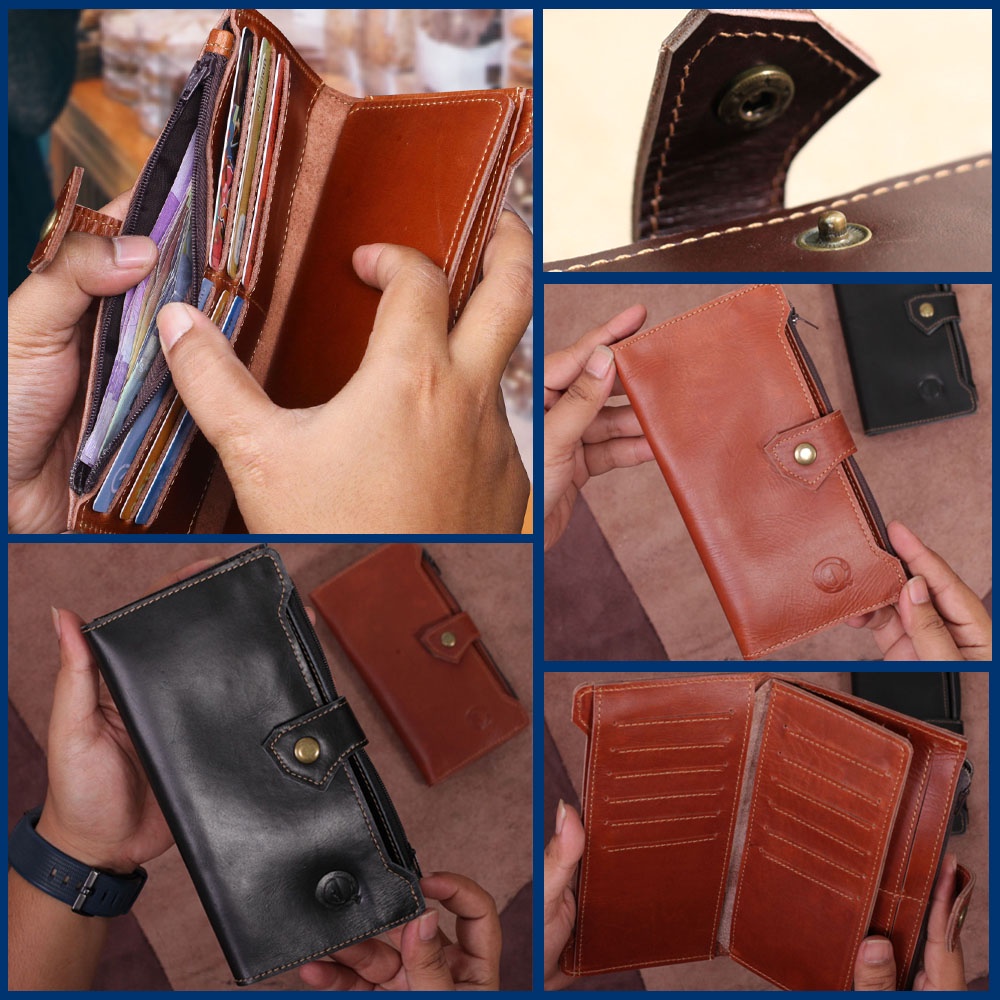 Dompet Kulit Pria Dompet Panjang Kartu Pria Lipat Kulit Sapi Asli Original F015 Dompet Pria Panjang Modern Compact GENUINE LEATHER Card Wallet GARANSI ORIGINAL