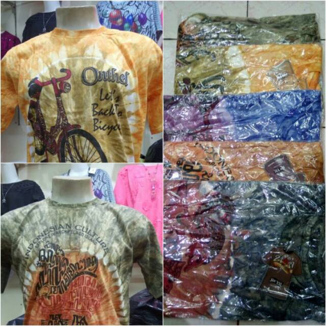 TerLaris Kaos Katun Bali Motif Campur Ukuran Dewasa