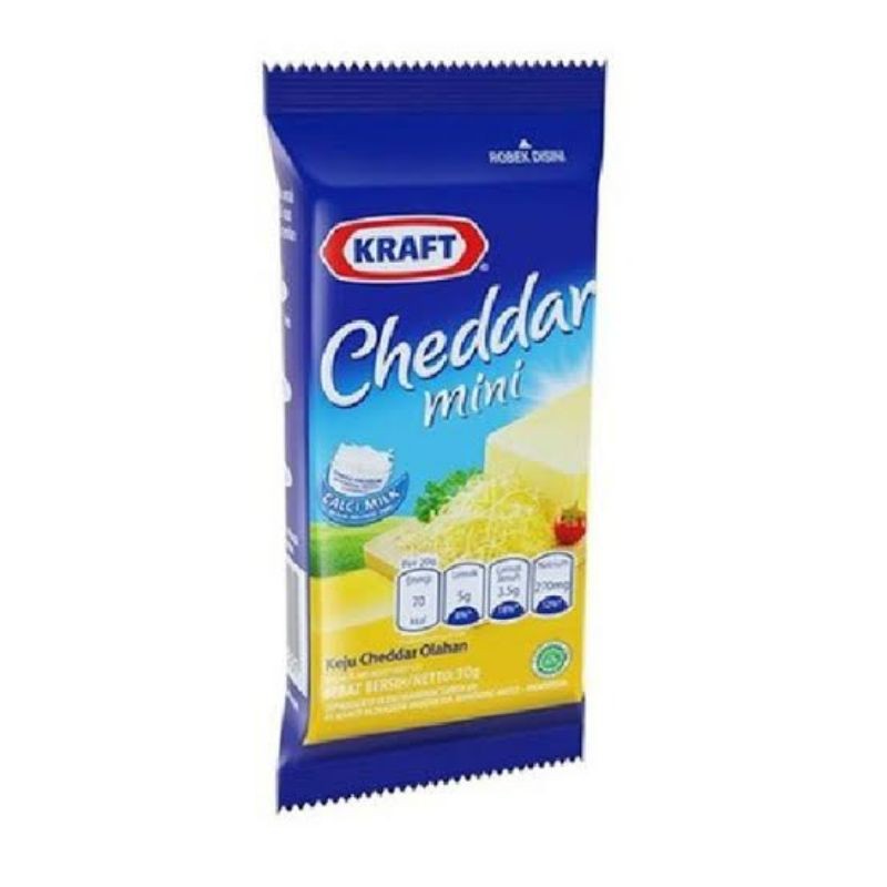 

Keju Kraft Cheddar Mini 30gr